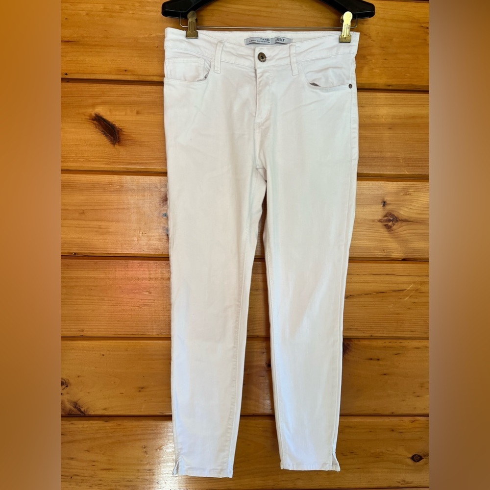 TIFFOSI Denim Collection Stretchy Lauren White Jeans 33/42 L 30